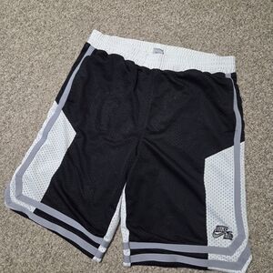 Nike‎ Air Basketball Shorts Y2K 2000s Black White Varsity Mens Size L Vintage